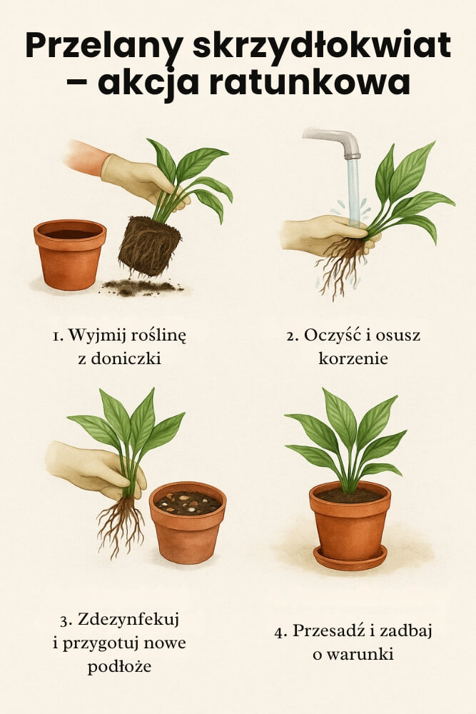 jak uratować przelany skrzydłokwiat