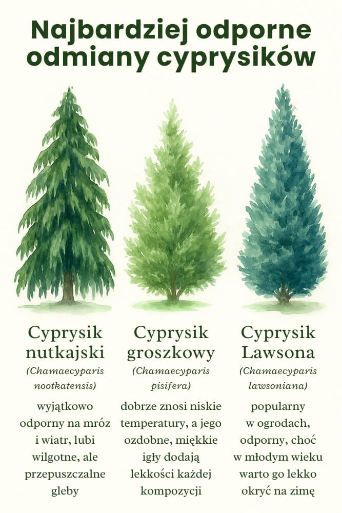 najbardziej odporne odmiany cyprysików