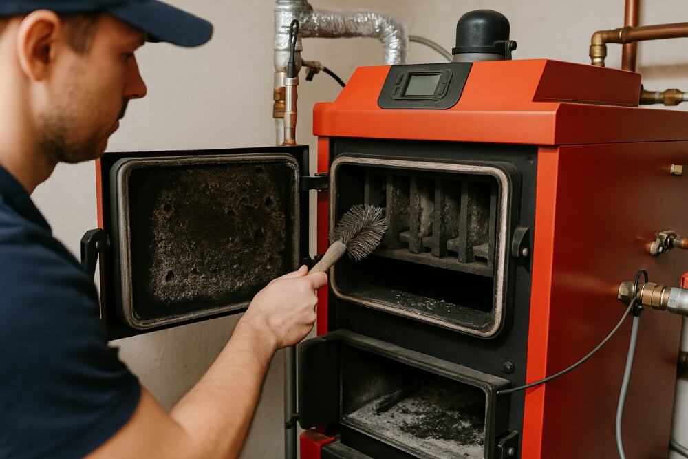 jak ustawić piec Defro na tryb zimowy – czyszczenie wymiennika ciepła