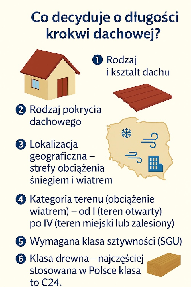 maksymalna długość krokwi bez podparcia - od czego zależy 