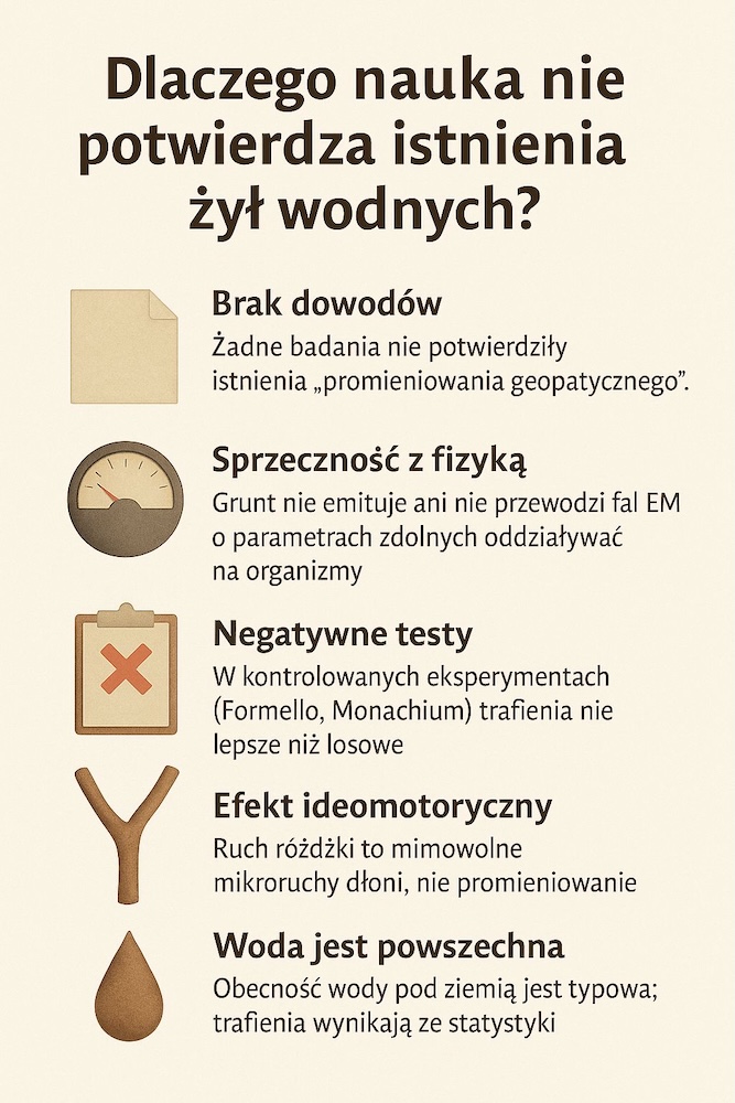 dlaczego żyły wodne nie są potwierdzone naukowo 