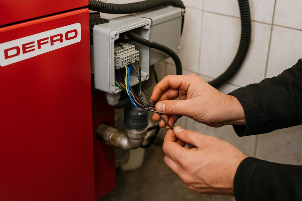 jak ustawić piec Defro na tryb zimowy – przegląd przewodów i połączeń elektrycznych