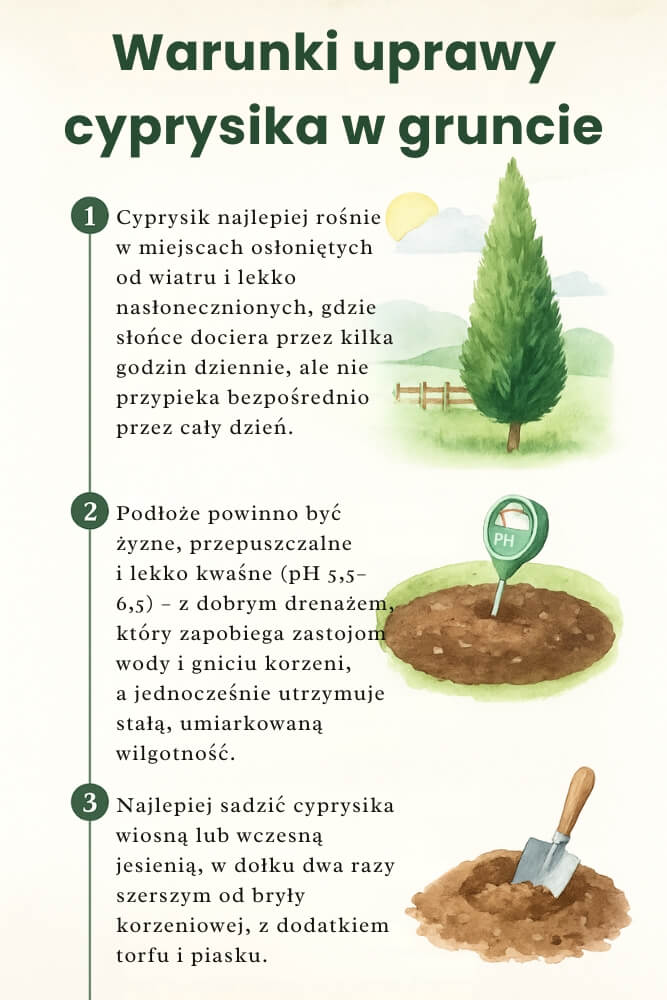 czy cyprysik przezimuje w gruncie przy odpowiednich warunkach uprawy