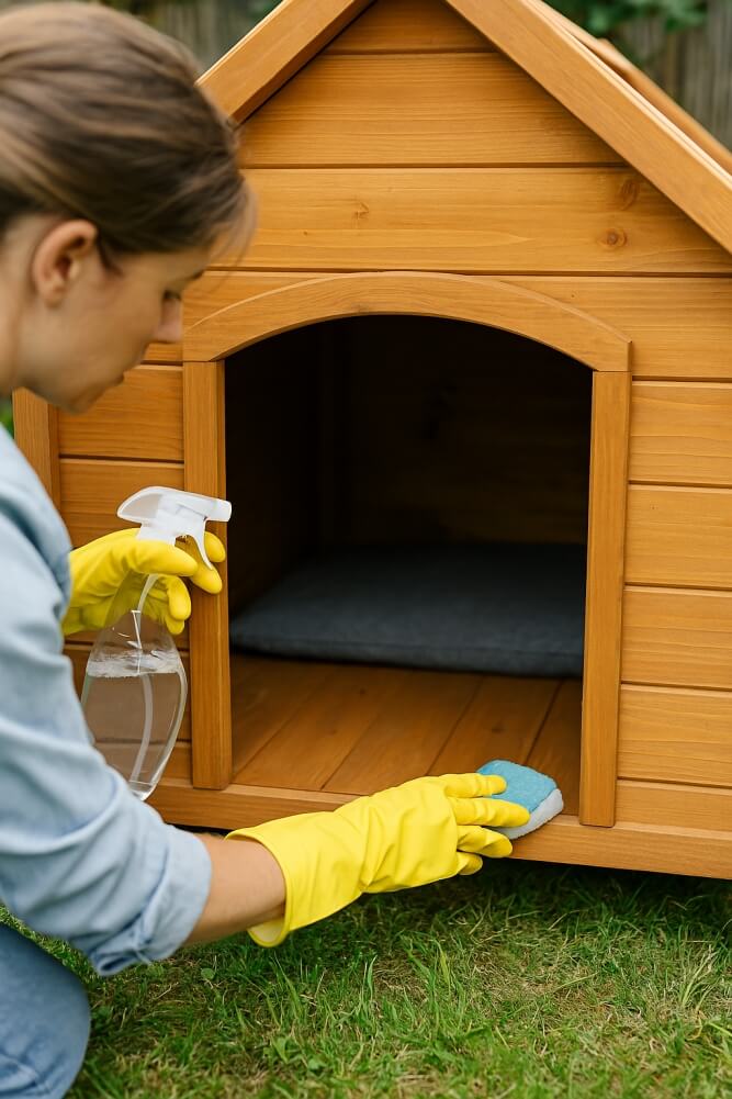 dbanie o czystość budy dla psa