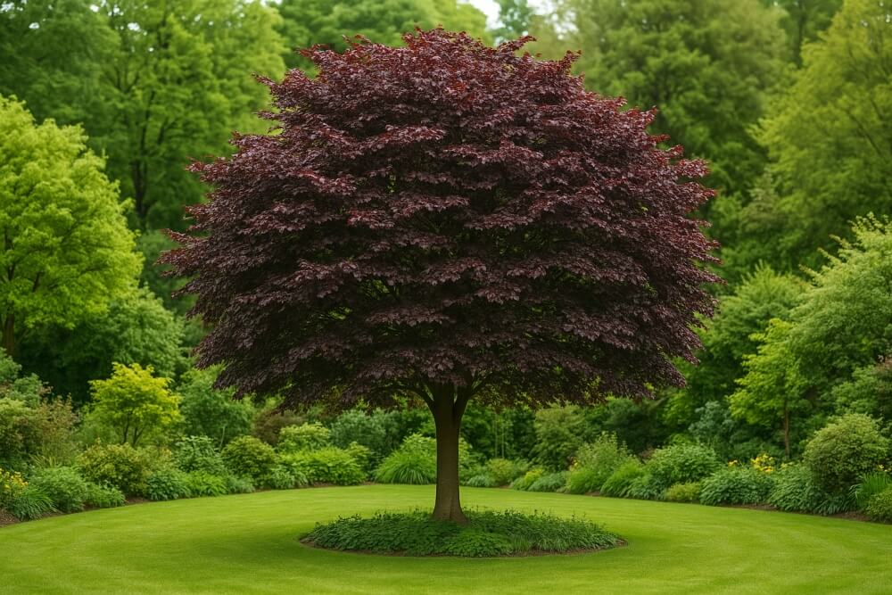 drzewka z czerwonymi liśćmi na przykładzie buku