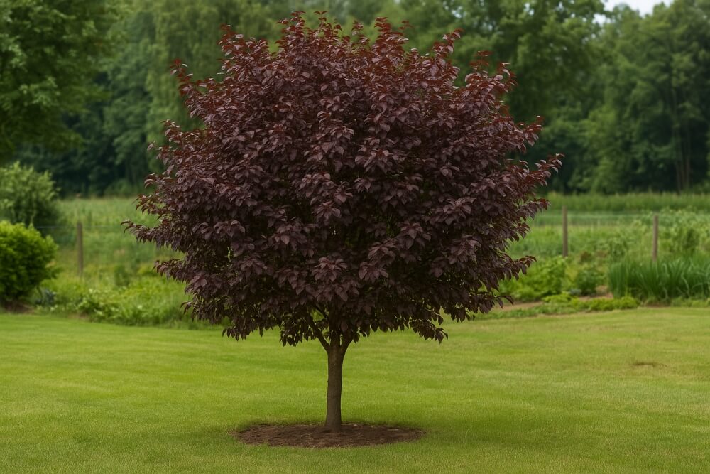 drzewka z czerwonymi liśćmi na przykładzie śliwy