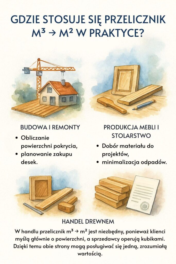 1 kubik drewna – ile to m2? Zastosowanie przelicznika