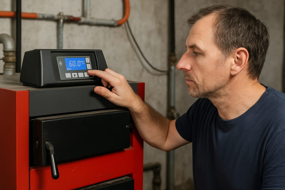 jak ustawić piec na ekogroszek z podajnikiem ślimakowym na przykładzie ustawiania sterownika kotła