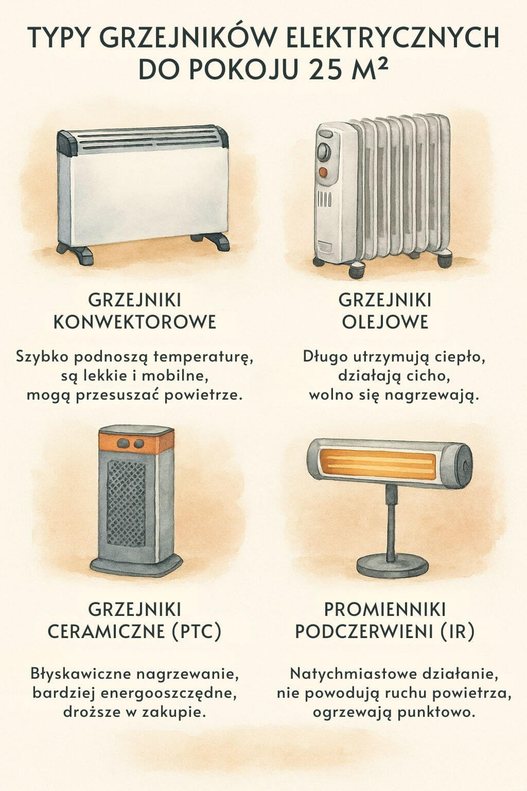 Jaki grzejnik elektryczny do pokoju 25m2? Radzimy