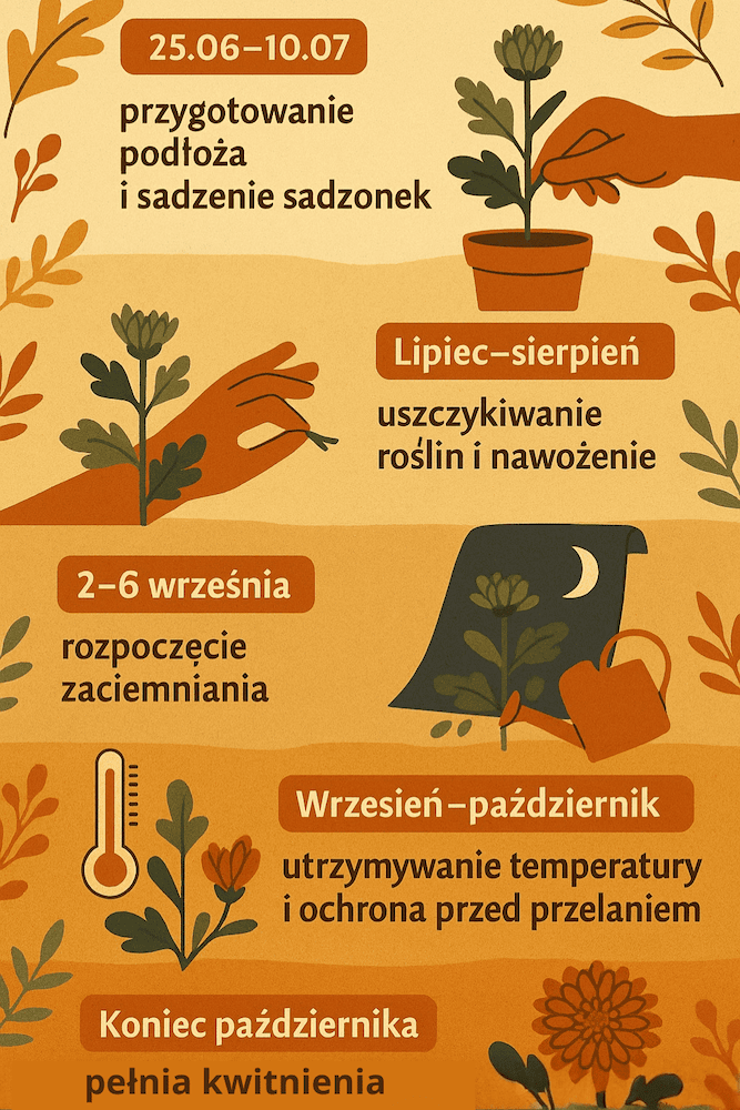 kiedy sadzić chryzantemy aby zakwitły na 1 listopada - kalendarz prac 