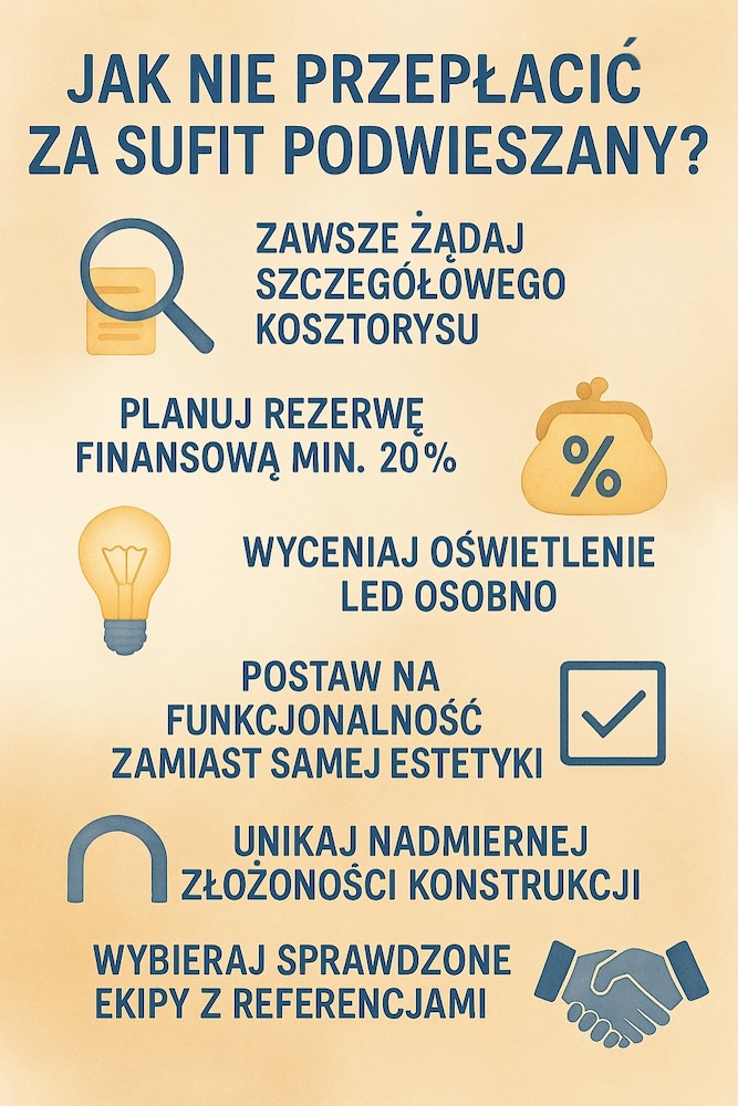 jak nie przepłacić za sufit podwieszany 