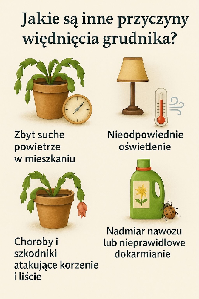 możliwe przyczyny więdnięcia grudnika 