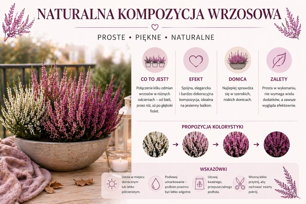 wrzosy na balkonie - naturalna kompozycja 