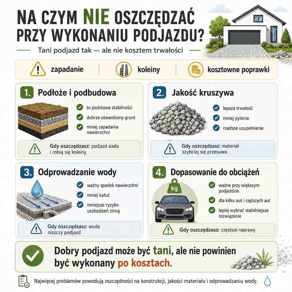 na czym nie oszczędzać przy robieniu kostki 