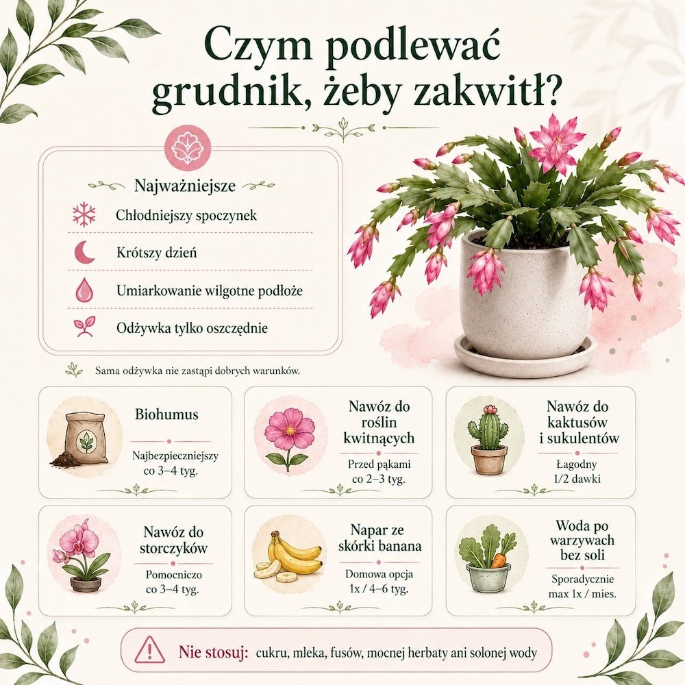 grudnik - co dodawać żeby zakwitł