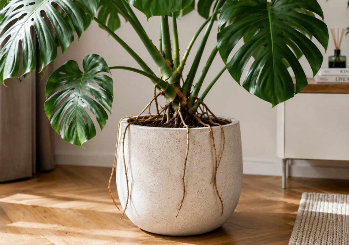 Monstera – korzeń powietrzny. Obciąć czy zostawić? Odpowiedź!