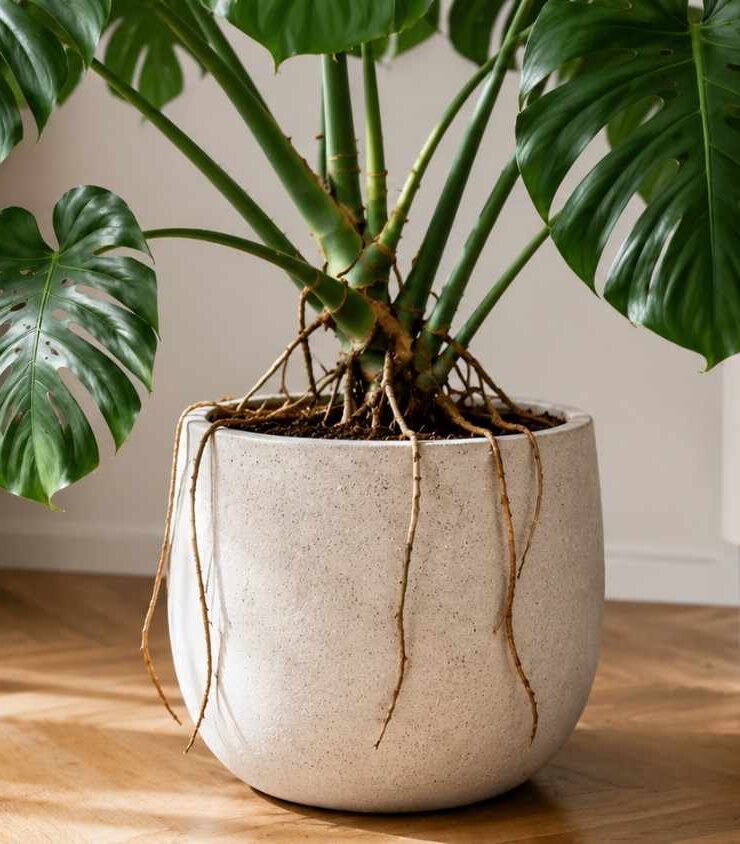 Monstera – korzeń powietrzny. Obciąć czy zostawić? Odpowiedź!