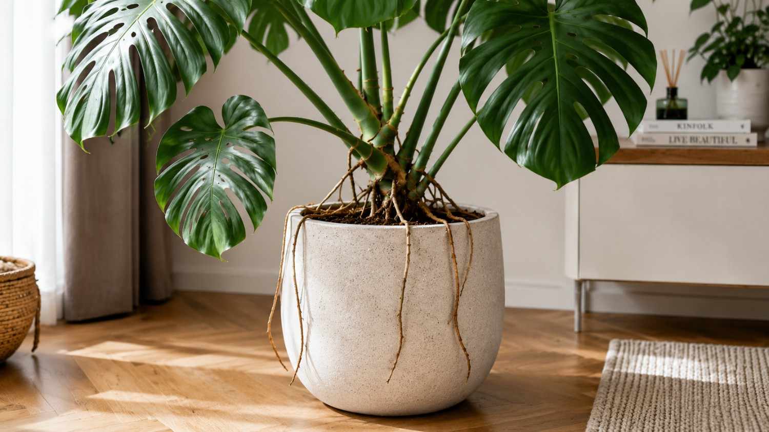 Monstera – korzeń powietrzny. Obciąć czy zostawić? Odpowiedź!