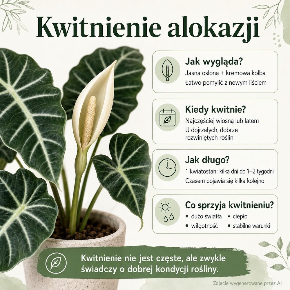 alokazja kwitnienie - kluczowe informacje 