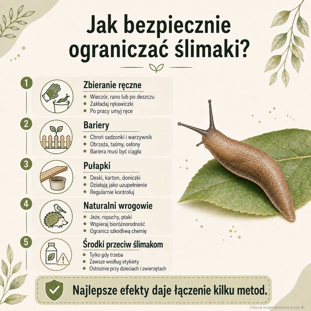 jak bezpiecznie zmniejszyć ilość ślimaków jak usunąć ślimaki z ogrodu