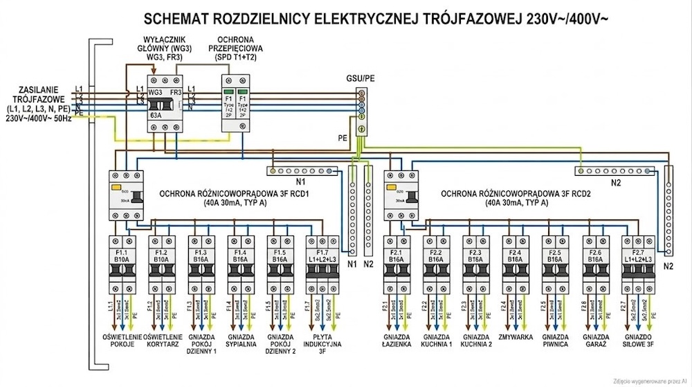 jak podłączyć bezpieczniki w skrzynce - schemat dla rozdzielnicy trójfazowej jak podłączyć bezpieczniki w skrzynce - schemat rozdzielnicy trójfazowej