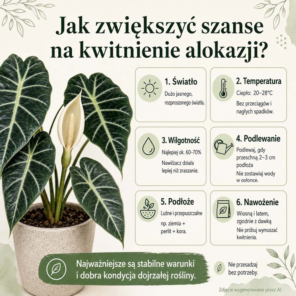 jak przyspieszyć kwitnienie alokazji 