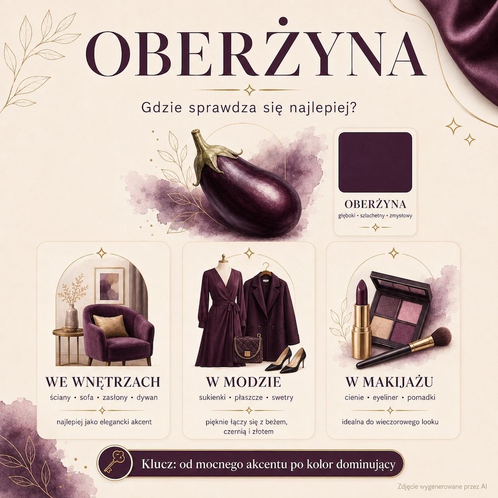 kolor oberżyna - sposób użycia 