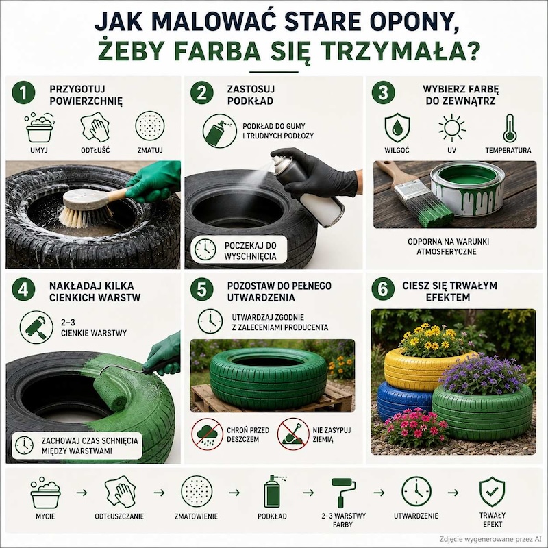 jak malować oponę diy 