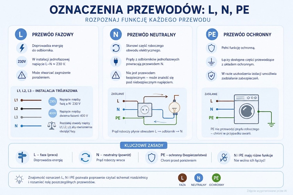 opisane przewody w rozdzielnicy znaczenia przewodów w rozdzielnicy